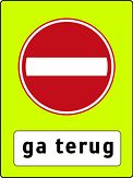 Verkeersbord RVV model C02OB705f - Eenrichtingsweg - ga terug!