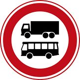 Aluminium DOR verkeersbord RVV C07b gesloten voor vrachtauto's en bussen - levensduur 10 jaar - afmeting 600mm rond