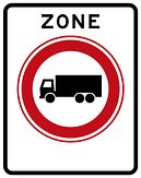 Verkeersbord RVV C07zb - Zone verboden voor vrachtwagens