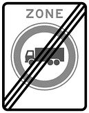 Verkeersbord RVV C07ze - Einde zone verbod voor vrachtwagens