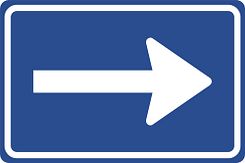 Aluminium DOR verkeersbord RVV C04r eenrichtingsweg rechts - levensduur 10 jaar - afmeting 900x600mm