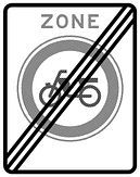 Verkeersbord RVV C13zb - Einde zone verboden voor bromfietsers