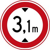 Aluminium DOR verkeersbord RVV C19 gesloten voor te hoge voertuigen - levensduur 10 jaar - afmeting 400mm rond