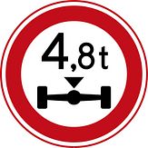 Aluminium DOR verkeersbord RVV C20 gesloten voor te zware aslast - levensduur 10 jaar - afmeting 600mm rond