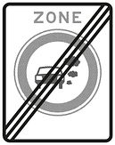 Verkeersbord RVV C22fze - Einde zone gesloten vanwege emissie-eisen
