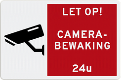 Camerabord met aanpasbare tekst en pictogram