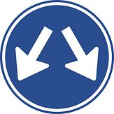 Aluminium DOR verkeersbord RVV D03 gebod te passeren aan 2 zijden - levensduur 10 jaar - afmeting 400mm rond