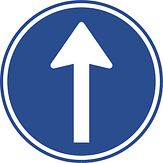 Aluminium DOR verkeersbord RVV D04 verplichte rijrichting rechtdoor - levensduur 10 jaar - afmeting 600mm rond