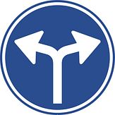 Aluminium DOR verkeersbord RVV D07 verplichte rijrichting links of rechts - levensduur 10 jaar - afmeting 800mm rond