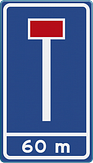Verkeersbord RVV model L08/09 - ... m - Doodlopende weg