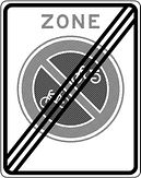 Aluminium DOR verkeersbord RVV E03ze einde zone verbod fietsen en bromfietsen te plaatsen - levensduur 20 jaar - afmeting 530x670mm