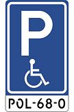 Verkeersbord RVV model E06 - Parkeerplaats mindervaliden met kenteken