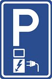 Aluminium DOR verkeersbord RVV E08c parkeerplaats elektrische voertuigen - levensduur 20 jaar - afmeting 400x600 mm