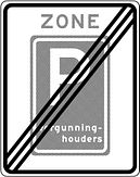 Aluminium DOR verkeersbord RVV E09ze einde parkeerzone vergunninghouders - levensduur 20 jaar - afmeting 530x670mm