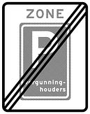 Verkeersbord RVV model E09ze - Einde parkeerzone vergunninghouders