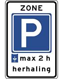 Verkeersbord RVV model E10zbh - Herhaling parkeerzone parkeerkaart