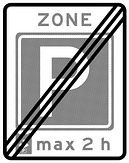 Aluminium DOR verkeersbord RVV E11ze einde parkeerschijf-zone - levensduur 20 jaar - afmeting 530x670mm