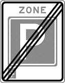 Aluminium DOR verkeersbord RVV E11zezt einde parkeerschijf-zone zonder tijd - levensduur 20 jaar - afmeting 530x670mm