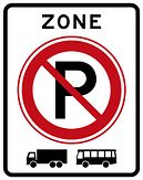 Verkeersbord RVV model E201zb - Zone parkeerverbod voor vrachtwagens en bussen