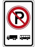 Aluminium DOR verkeersbord RVV E201 parkeerverbod vrachtauto's en bussen   - levensduur 20 jaar - afmeting 400x600mm