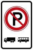 Verkeersbord RVV model E201 - Parkeerverbod voor vrachtwagens en bussen