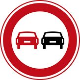 Aluminium DOR verkeersbord RVV F01 verboden in te halen - levensduur 20 jaar - afmeting 600 mm rond