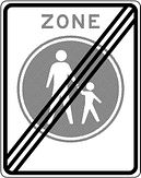 Verkeersbord RVV model G07ze - Einde voetgangerszone