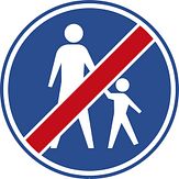 Verkeersbord RVV model G08 - Einde voetpad
