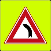 Verkeersbord RVV model J03f - Bocht naar links