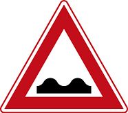 Aluminium DOR verkeersbord RVV J01 slecht wegdek - levensduur 20 jaar - afmeting 700mm driehoek