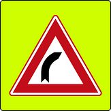 Verkeersbord RVV model J03f - Bocht naar links