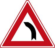 Verkeersbord RVV J03 - Waarschuwing bocht naar links