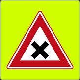 Verkeersbord RVV model J08f - Gevaarlijk kruispunt