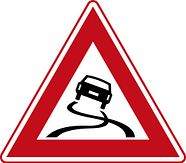 Aluminium DOR verkeersbord RVV J20 slipgevaar - levensduur 20 jaar - afmeting 1100mm driehoek