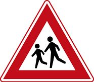 Verkeersbord RVV J21 - Waarschuwing voor spelende kinderen