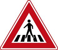 Verkeersbord RVV J22 - Waarschuwing voetgangersoversteekplaats