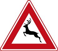 Verkeersbord RVV J27 - Waarschuwing voor groot wild