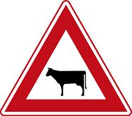 Verkeersbord RVV J28 - Waarschuwing overstekend vee