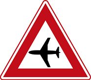 Aluminium DOR verkeersbord RVV J30 laagvliegende vliegtuigen - levensduur 20 jaar - afmeting 900mm driehoek