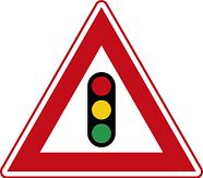 Verkeersbord RVV J32 - Waarschuwing voor verkeerslichten