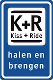 Aluminium DOR verkeersbord RVV L52 kiss and ride - levensduur 20 jaar - afmeting 400x600mm