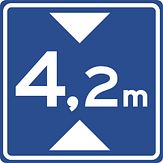 Aluminium DOR verkeersbord RVV L01 hoogte onderdoorgang - levensduur 20 jaar - afmeting 400x400mm