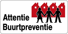 Aluminium DOR verkeersbord RVV L209 attentie buurtpreventie - levensduur 20 jaar - afmeting 450x200mm