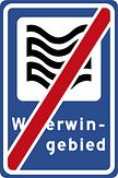 Aluminium DOR verkeersbord RVV L304e einde waterwingebied - levensduur 20 jaar - afmeting 400x600mm
