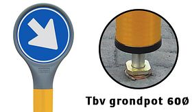 Lollie verkeerszuil D02ro-BB22 - EZ - tbv grondpot 60 mm Ø