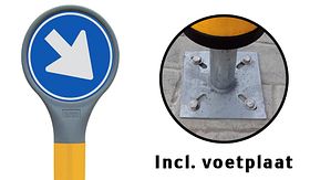 Lollie verkeerszuil D02ro-BB22 - DZ - incl. voetplaat 200x200 mm