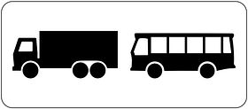 Verkeersbord RVV model OB13 - Vrachtwagens en bussen
