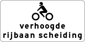 Verkeersbord RVV model OB313 - Verhoogde rijbaan scheiding