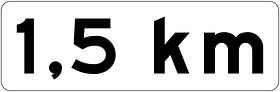 Verkeersbord RVV model OB401 - Afstandsaanduiding - km