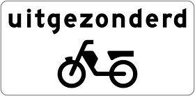 Verkeersbord RVV model OB53 - Uitgezonderd bromfietsers
